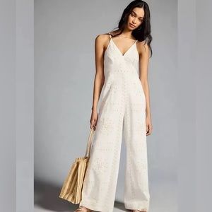 Ranna Gill Anthropologie white eyelet jumpsuit